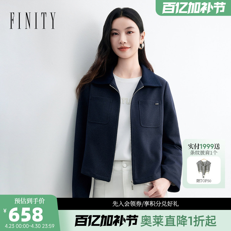 Finity Lyocell Tencel Cotton Denim Short Jacket for Women 2026 Spring New Style Patchwork Collar Jacket