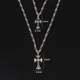 French-Style 古巴领领n Chain Cross Pendant Clavicle Chain Ins Minimalist Style Hip-Hop Couple Trendy Cool Necklace