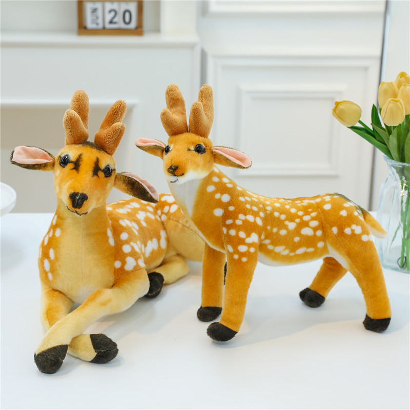 Simulated Giraffe Plush Toy Animal Stuffed Toy Deer Doll Deer Figurine Photography Prop for Children Girls