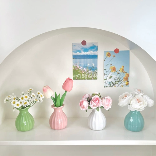 Брендовый декор в форме цветка для офиса для гостиной, маленькая вазочка