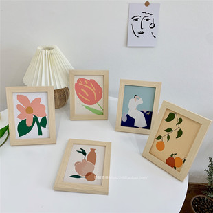 INS Fengyuan деревянная простая фоторамка 7 -кишка с твердым деревом чудесной творческий орнамент спальня декоративная камера реквизит для рисования коробка