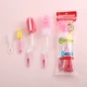 Поролоновый ершик для бутылочки, розовый комплект, розовые щипцы для бутылочек, 5 шт