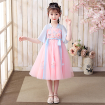 Girl dress summer dress Chinese style childrens skirt foreign style costume Hanfu Super fairy girl childrens clothing princess dress