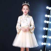 Girls dress autumn children Princess Dress Autumn Winter little girl long sleeve skirt plus velvet 2021 new gauze dress thick