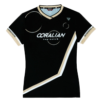 Corian badminton suit womens suit made in Korea new style mens breathable quick-drying black top couple sportswear