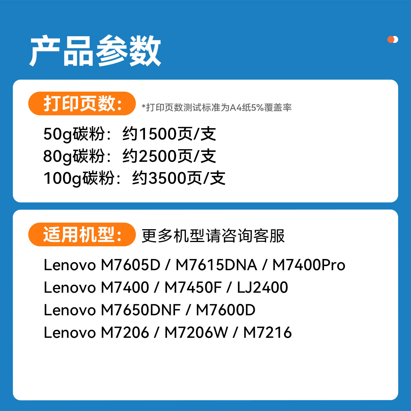 Compatible with Lenovo Printer Toner, Universal Lenovo M7400Pro Toner M7400 M7206 Easy-To-Refill Toner Cartridge 7605 Non-Original 7450D Laser Toner Cartridge M7216 Special Toner Cartridge