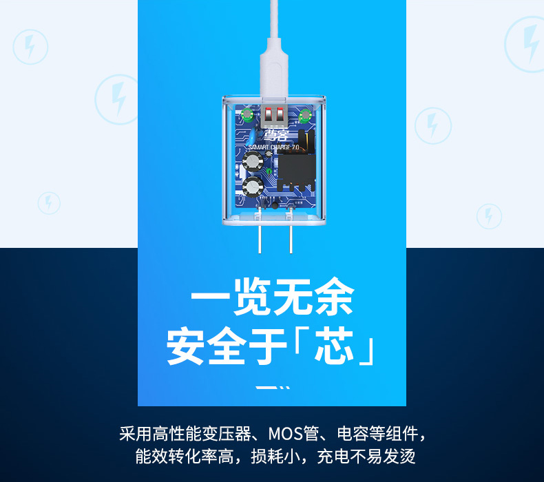尊客 锋匠1号科技版 快充充电头 5V2.4A 图3