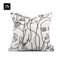 Modern light extravagant minimalist Prototype Interboard Nordic Ins designer black and white face pattern Pillow Sofa Living Room
