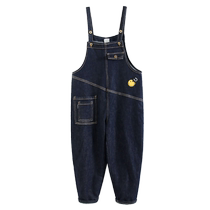 Boy pants spring autumn style 2024 new fried street ruffes handsome children braces jeans Chaoty chic and fashionable casual pants