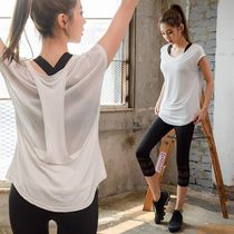 Gym womens summer short-sleeved suit beginner net red sexy professional sports running quick-drying yoga clothes thin section