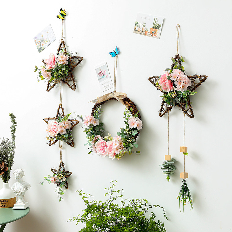 Floral ring decoration wall-mounted microscape Kindergarten Mori Faculty hanging Pendant hanging decoration Creative environment Natural corner fields Garden Wind