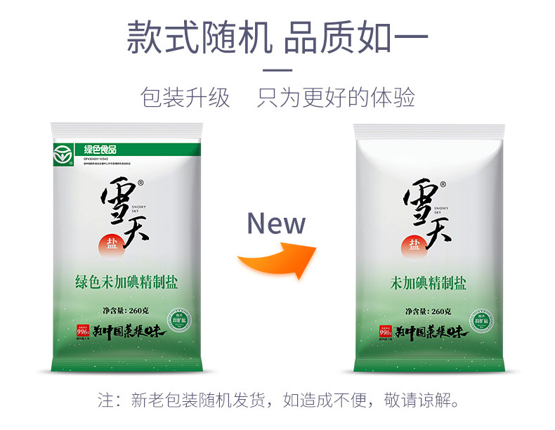 天猫超市 无碘精制碘盐 260g*9包 图1