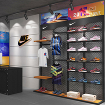 Shoe store shoe rack display rack on the wall with light wall-mounted sports shoe rack support helmet sporting goods rack Badminton rack