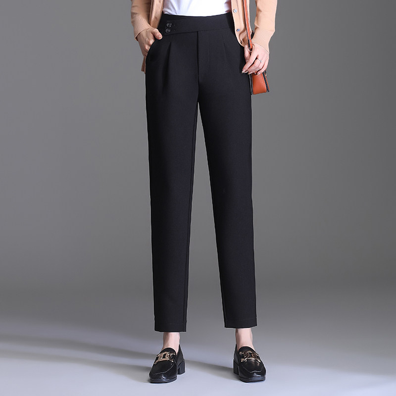 2021 New Autumn and Winter Harem Pants Women's Loose Nine-point High Waist Suit Pants Look Thin All-match Small Feet Casual Carrot Pants