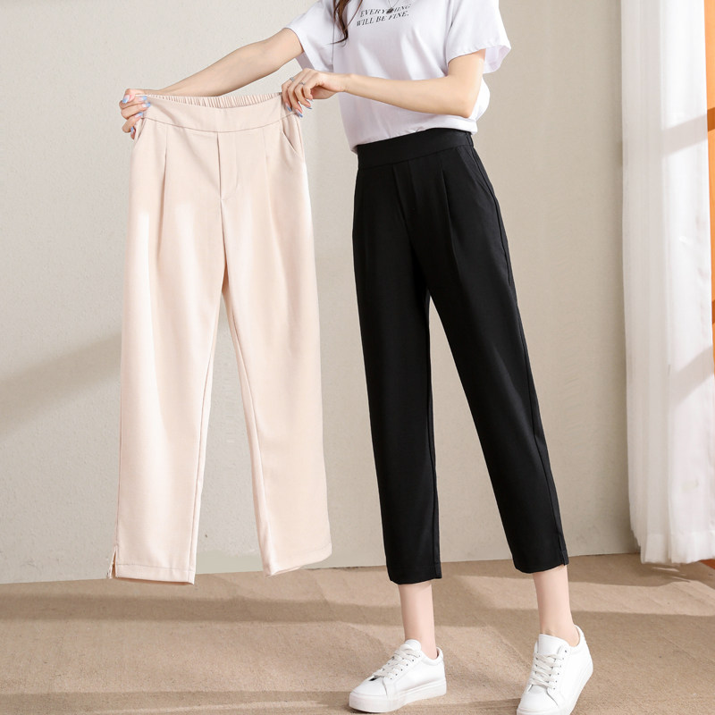 2022 new Harlan pants women summer high waist pants slim thin loo pants casual pants small eight pants