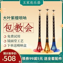 Wang Jia Biao refined big leaf red sandalwood boutique suona beginner instrument full set of adult performance Horn