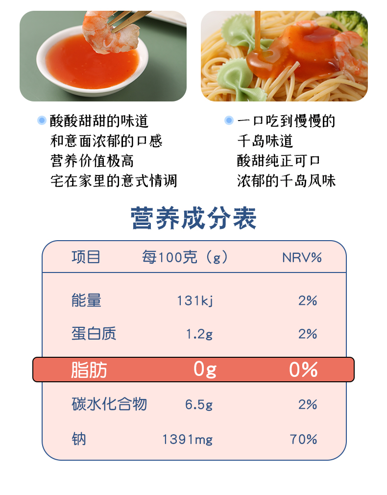 【3瓶装】油醋汁0脂肪低脂代餐调味