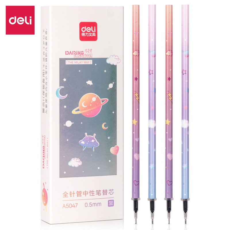 Teleko aerospace neutral pen core smooth needle tube pen core 0 5mm student aeronautical dream beer cap pen core 20 box equipped with water pen core A5047 Chinese science and technology space pen bracket