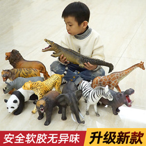 Oversized soft plastic simulation wildlife model Childrens zoo toy Crocodile Elephant Tiger Giraffe Bear