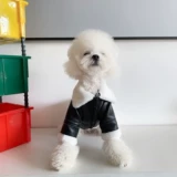 Одежда для собак и кошек, зимняя утолщенная модная брендовая меховая куртка для всех автомобилей, кожаная куртка для маленьких и средних собак, Тедди Померанский шпиц