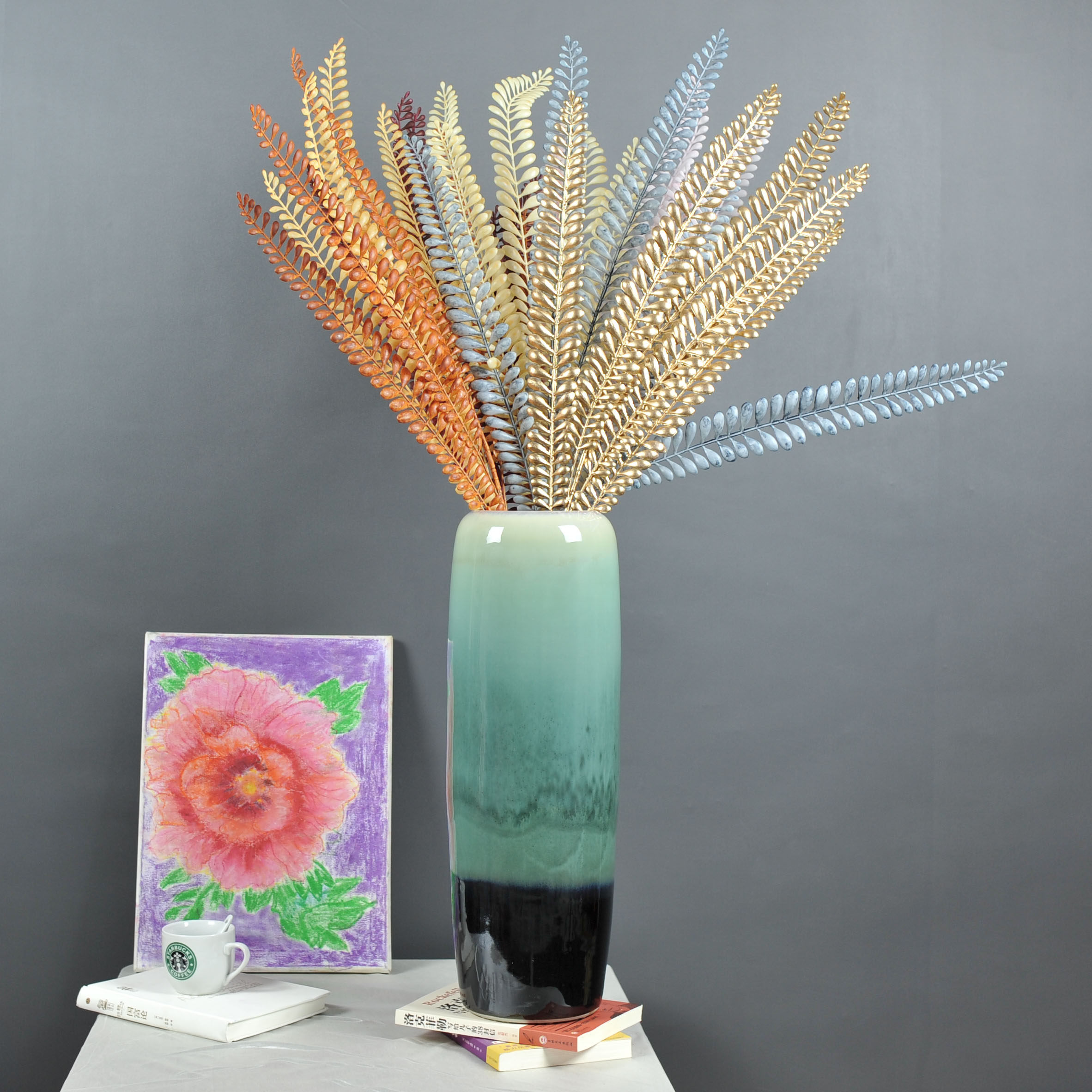 Wedding Celebration Buddha Pearl Wedding Hall Ceiling Arrangement Flower Arrangement Single Branch Picking Up High Line Floral Material Plastic Chicken Tail Grass Feather-Taobao