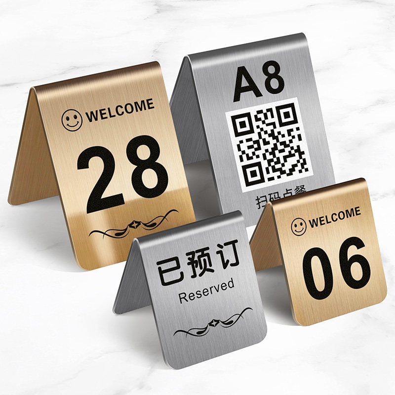 Reservation booked with dining number plate Double-sided table plate Customized Restaurant Hotel Booking reservation table Reservation Booking number Reservation Number Standing Table Signs Etc Taking Numbers Call Number number table Number of seats Seating Stands-Taobao