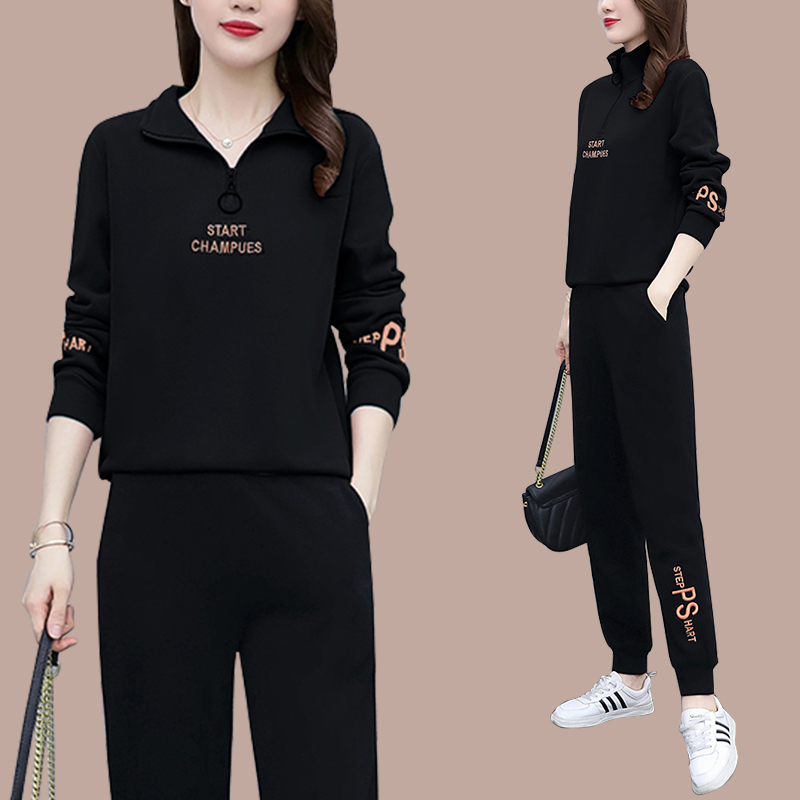 Sportswear Suit Women Spring Autumn Style 2022 New Fashion Foreign Pie Thickened long sleeves thick cotton T Two sets of winter casual clothing