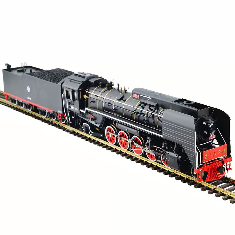 Kfirst Ho Scale Forward Qj Type Steam Locomotive Metal Structure Digital Sound Effects Upper and Lower Smoke Emission