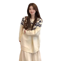 2024 new thickened knitted bottoming shirt high-end small top maternity sweater womens loose autumn and winter