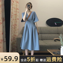 Winter maternity dress hipster high-grade dress Hot Mom out fashion Korean short spring dress does not show