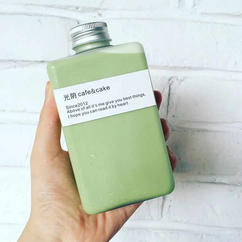 Flat Party Creative Bottle Freshly Squeezed Juice Bottle Disposable Beverage Bottle PET Plastic Milk Tea Cup Dirty Cup Ferment Bottle-Taobao