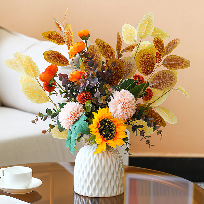 Fake Flower Emulation Floral Furnishing Living-room Sunflower Bouquet Floral Decoration Flower Pendulum With Dried Flower Table Flower Pendulum Flowers