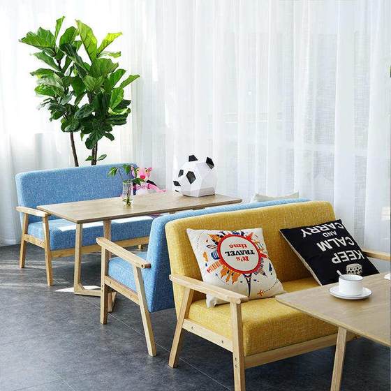인터넷 연예인 밀크티 스낵과 디저트 가게 협상 싱글 테이블 소파 협상 간단한 카페 테이블과 의자 조합 더블 부스