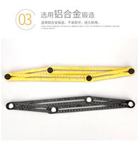 2019 Multifunctional Protractor Six-fold Four-sided Folding Ruler Measurement Ruler Tile Sticking Ruler Multi-angle Ruler New Style