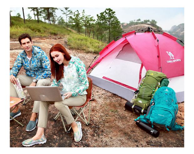 Lạc đà ngoài trời lều thủy lực tự động 3-4 người gia đình cắm trại ngoài trời dày mưa không thấm nước bốn mùa lều đôi - Lều / mái hiên / phụ kiện lều bạt lều