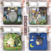 DIY customized Japanese cartoon Miyazaki Jun Long cat bed sheet single piece by single boy Child quilt cover 1 5 student single