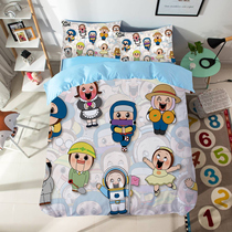 Hong Kong cartoon Sho-Chan bed four-piece set Xiao Canzi bed sheet quilt cover childrens single bed sheet three-piece set