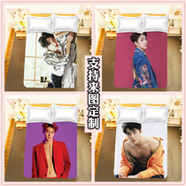 diy custom EXO Wu Shixun bed sheet quilt cover four-piece set Korean star student girl dormitory quilt set three-piece set