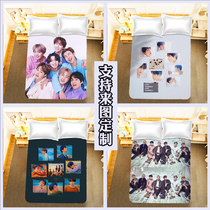 Cross-border Korean combination BTS bed sheet and quilt cover four-piece student single three-piece set BTS peripherals