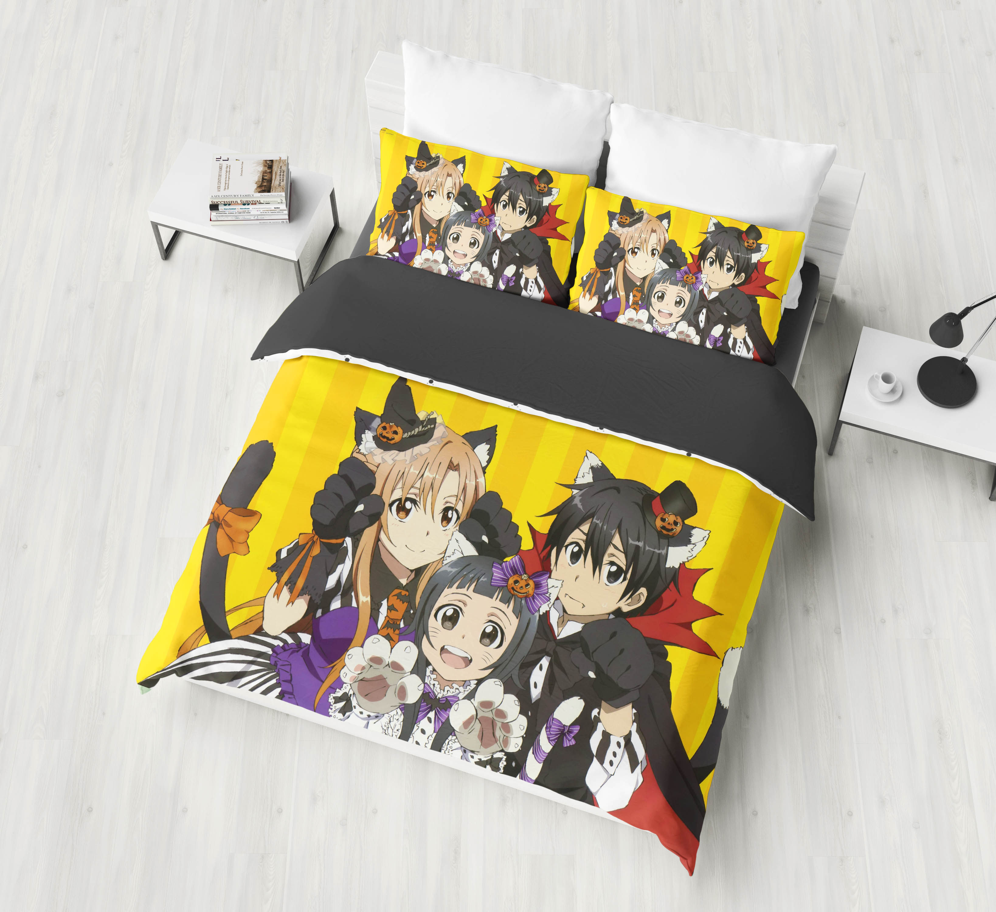 Come and customize the Yasina Tongmen Knife Sword God Domain Sheet Quilt Cover Student Dormitory Three Sets Double four sets