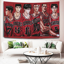 Dunk Basket Master Hanging Cloth Basketball Sports Wind Cherry Wood Flower Road Background Cloth Guy Room Arrangement Wall Cloth Decoration Cloth