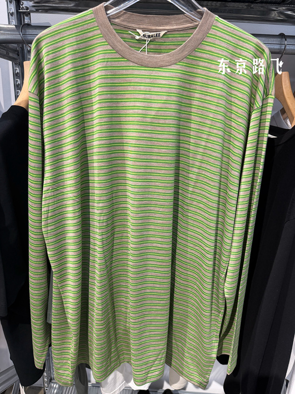 Japan Orders Auralee Soft Smooth Wool Japanese-Made Washable Wool Striped Long-Sleeve Shirt