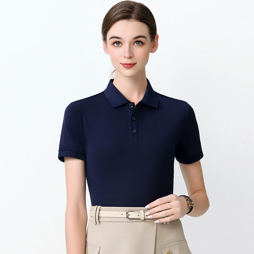 Шелковая быстросохнущая футболка polo для работы, футболка с коротким рукавом, делается под заказ, с печатью вашего логотипа