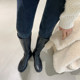 Women's autumn and winter velvet boots 2025 new style knee-high knight boots thick legs slimming Martin boots