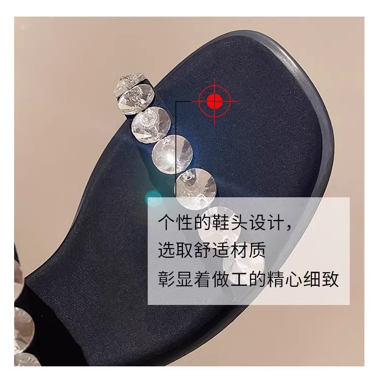 C9703 2760K GIÀY CAO GÓT NỮ RSKREGS GẮN ĐÁ GÓT VUÔNG MÙA HÈ GIÀY DÉP NỮ G06 SẢN PHẨM MỚI
