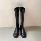 Women's autumn and winter velvet boots 2025 new style knee-high knight boots thick legs slimming Martin boots