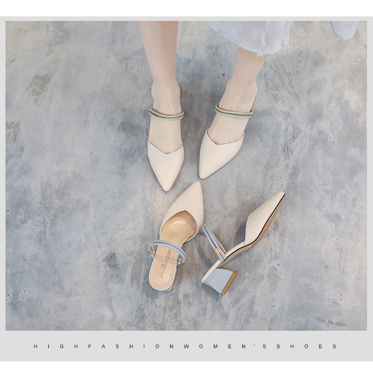 C9784 2760K GIÀY DÉP SANDAL NỮ RSKREGS MŨI NHỌN GÓT VUÔNG MÙA HÈ GIÀY DÉP NỮ DA BÒ G06 SẢN PHẨM MỚI