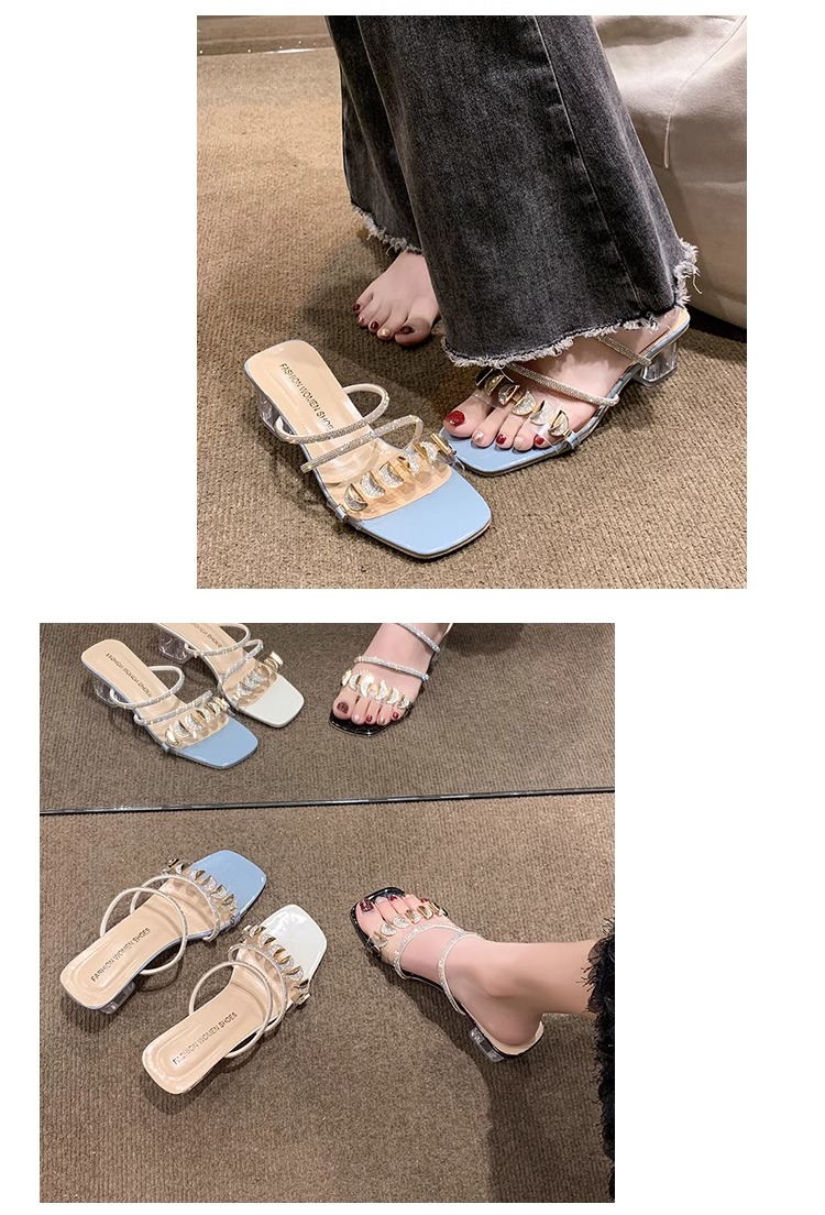 C9763 2760K GIÀY DÉP SANDAL NỮ RSKREGS GẮN ĐÁ GÓT VUÔNG MÙA HÈ GIÀY DÉP NỮ G06 SẢN PHẨM MỚI