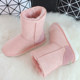 Genuine leather pink snow boots for women 2025 winter new style comfortable fur one-piece mid-calf boots anti-ski cotton shoes