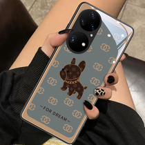 Bulldog is suitable for Huawei P50 mobile phone shell boomer card net red female section P40pro protective sleeve ten new male P50pro lens full package P40 ultra thin glass P30pro silicone guard